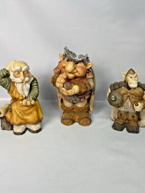 VTG World of KRYSTONIA Miniature Figurine w/ Crystal Ball Magic Fantasy Lot of 3